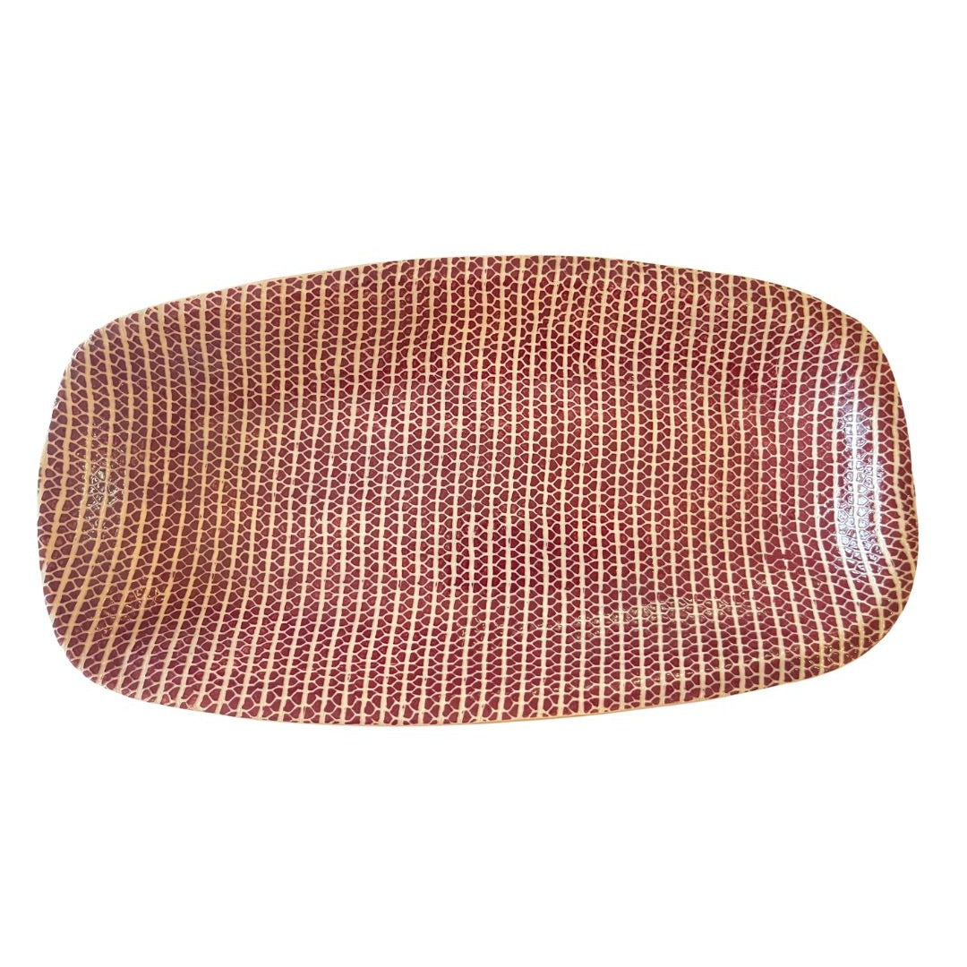 Large Oblong Bowl in Strata Bordeaux