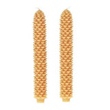 Honey Pinecone Taper Candles, Small