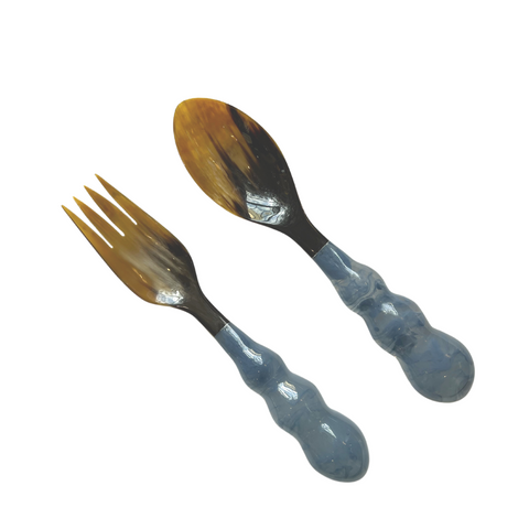 Mardi Gras Chambray Blue Servers