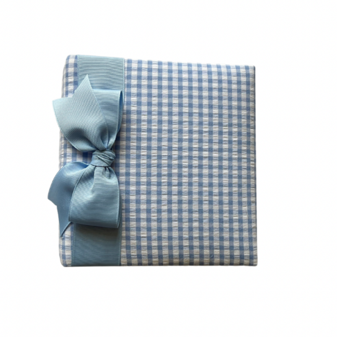 Blue Gingham 4x6 Photo Album with Ribbon