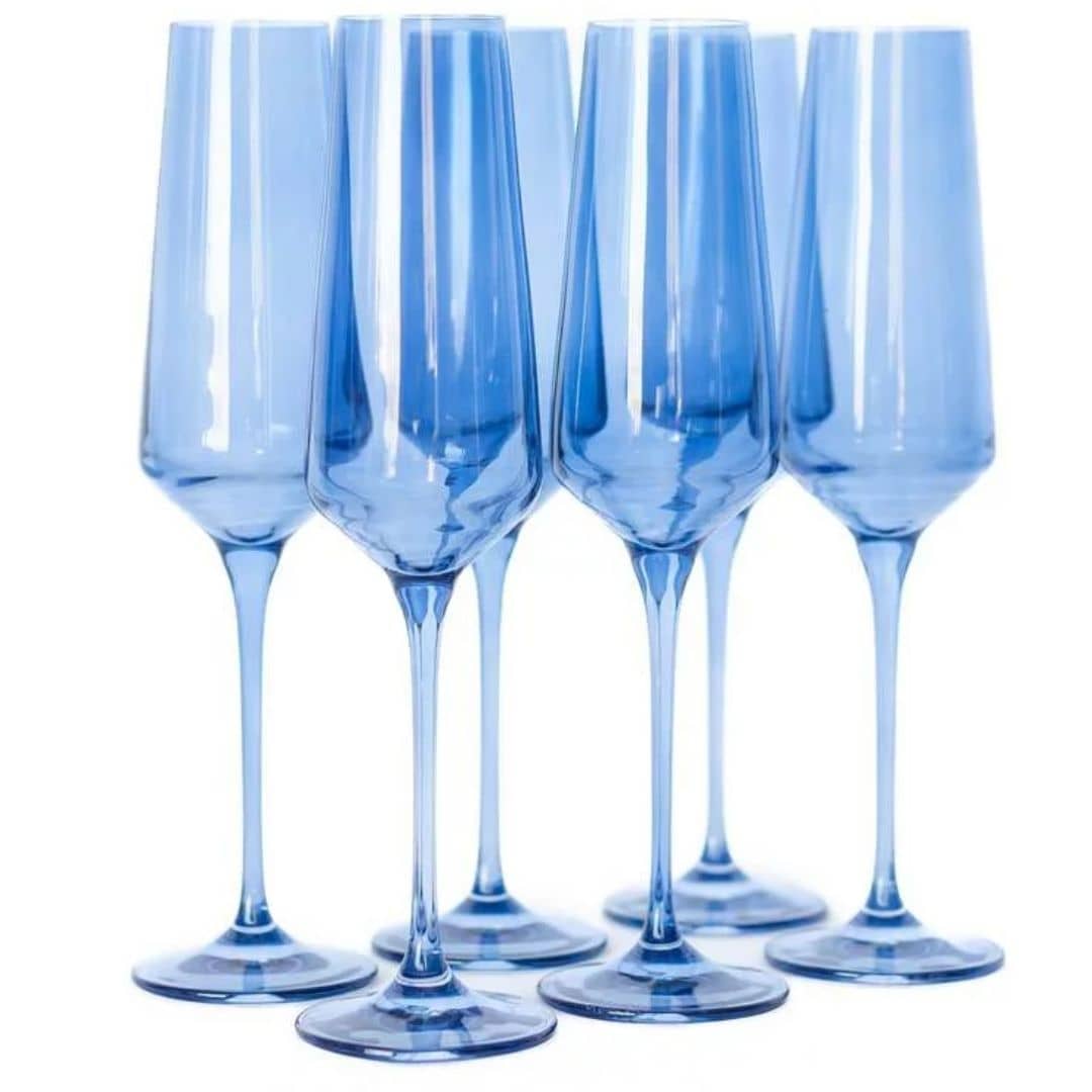 Cobalt Champagne Flutes Set of 6