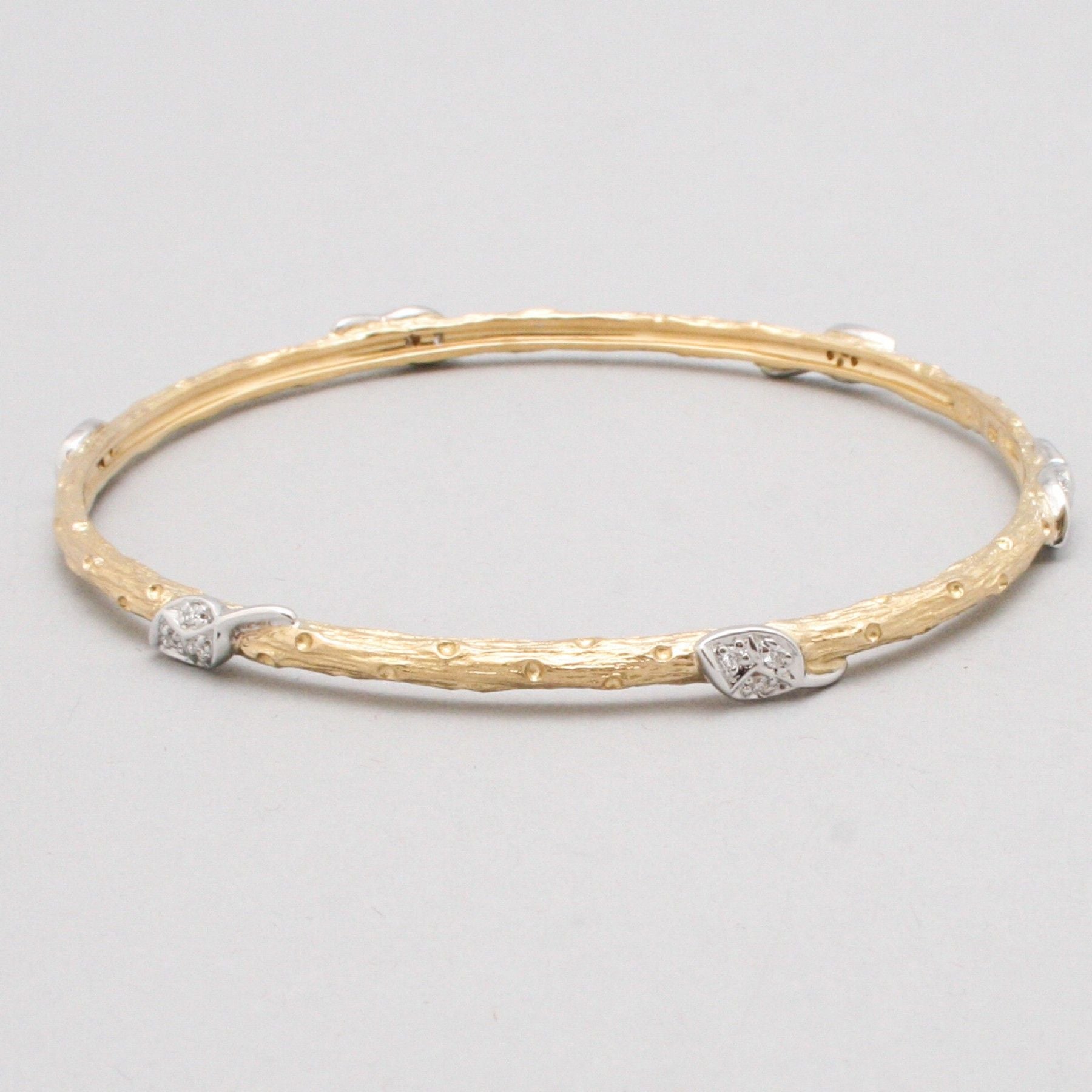 Bangle With 6 Diamond Leaves