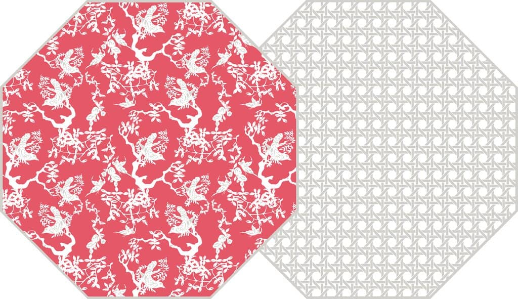 Rose Chinois and Cane Placemats, Set of 4