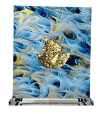 Tobacco Leaf Boutique Tissue Box-Blue