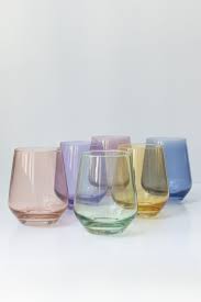 Pastel Mixed Stemless Set of Six