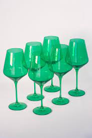 Kelly Green Stemmed Set of 6