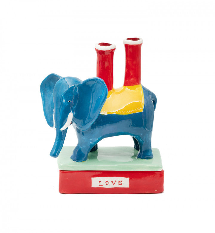 Nuno Blue Elephant Candle Holder