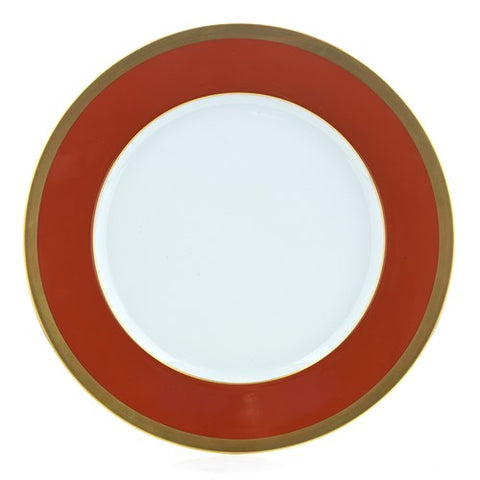 L. De Chine Gold and Brick Dinner Plate