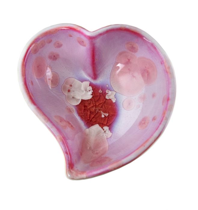 Crystalline Twist Heart Bowl-Rose