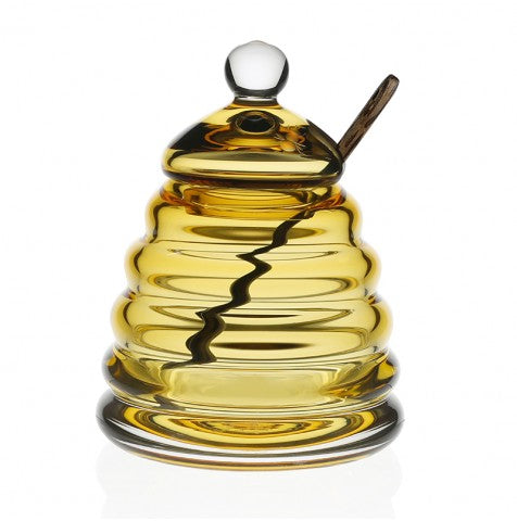 Honeycomb Honey Jar and Spoon