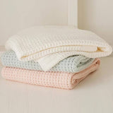 Waffle Baby Blanket - Heathered Pink