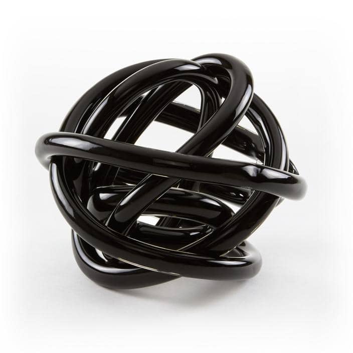 Black Hand Blown Glass Knot