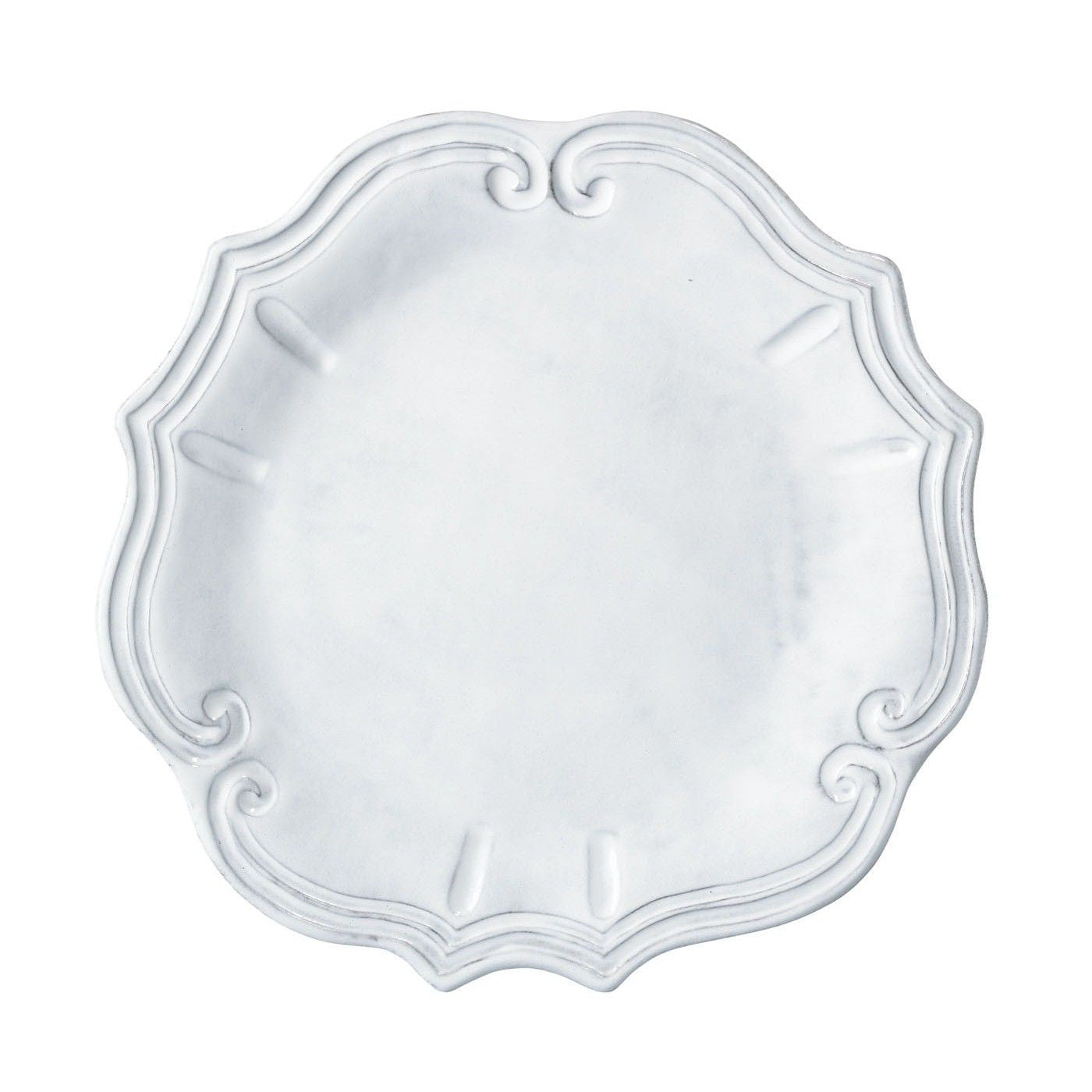 Incanto White Baroque European Dinner Plate