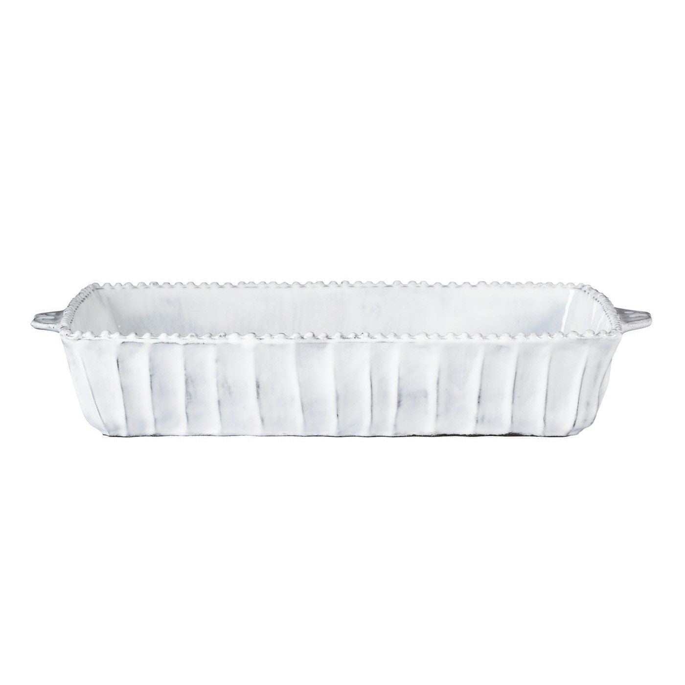 Incanto White Stripe Rectangle Baker