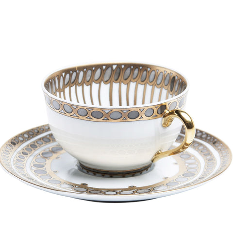 Syracuse Taupe Teacup & Saucer