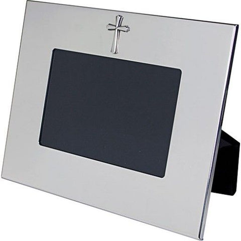 Pewter Wide Border Cross Frame, 4x6