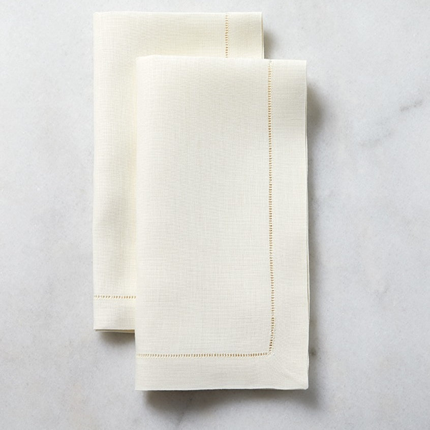 Classico White Hemstitched Dinner Napkins