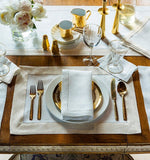 Set of Filetto Napkins, White/Gold