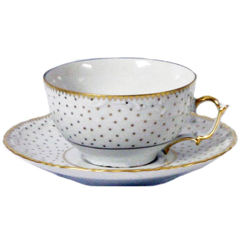 Simply Anna Polka Gold Tea Cup & Saucer