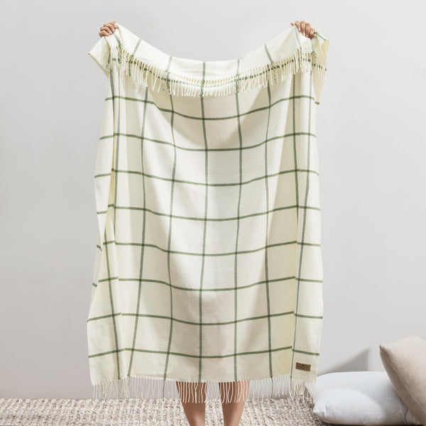 Olive Lexington Plaid Throw