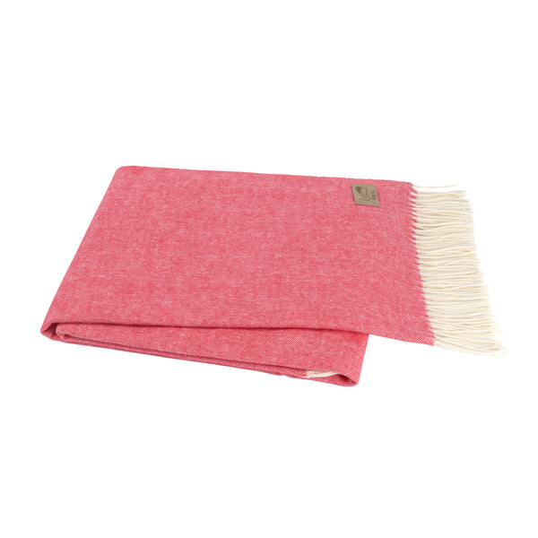 Coral Italian Herringbone Throw