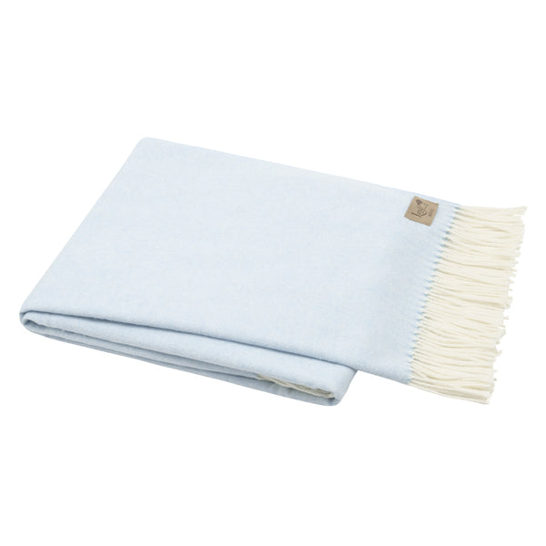 Sky Blue Italian Herringbone Throw