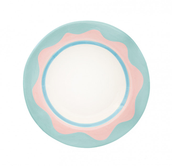 Wavy Blue Dessert Plate